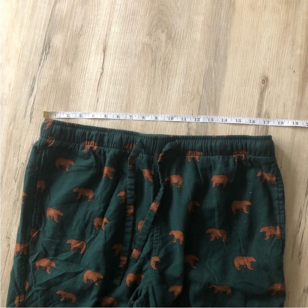 J. Crew Men's Dark Green Joggers with Bear Print Lounge Pajama Pants - Picture 5 of 8
